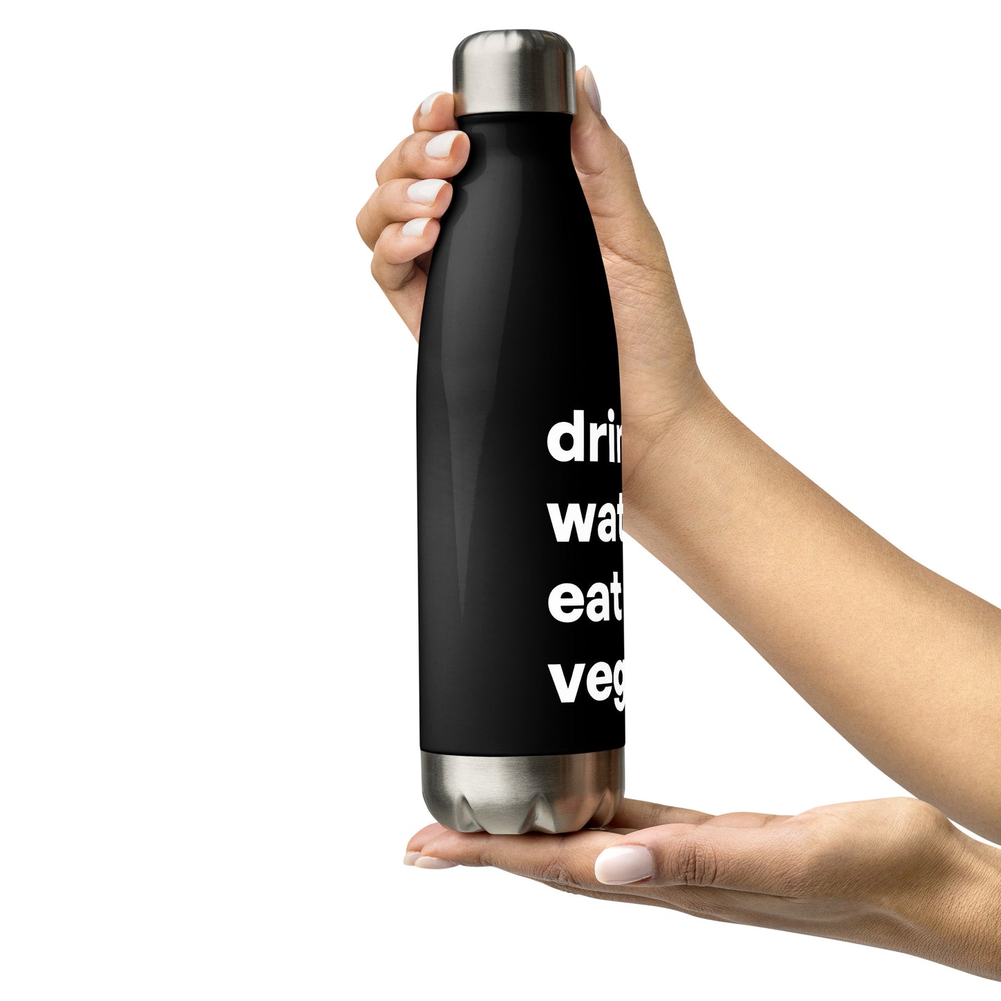 drink water from this bottle, and then eat vegetables either before/during/after